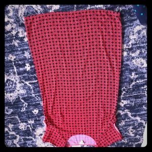 Bold red and navy dress